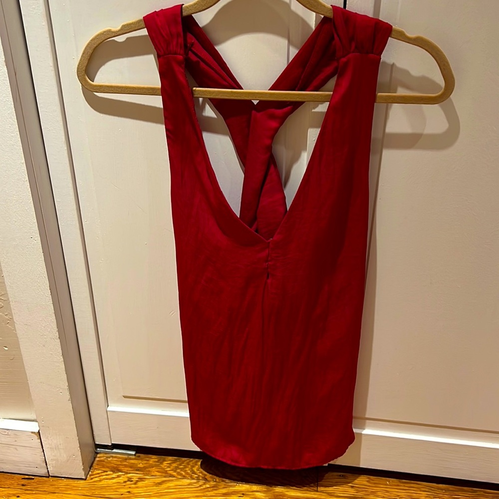 Zara Satin Burgundy Tank